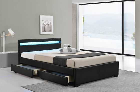 LED-постельная кровать имеет светодиодные огни, чтобы помочь вам спать и содержит четыре ящика для хранения