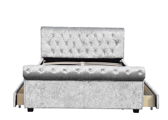 Обитая спальня Tufted размера ферзя кровати хранения европейская подгоняла
