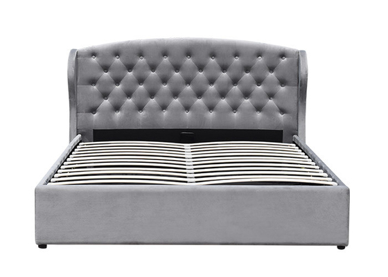 Нога кровати хранения 4 FT Ottoman Tufted поднимает открытый газ с серым цветом изголовья