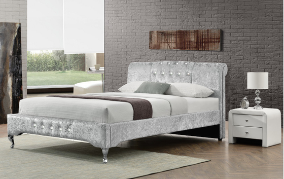 Мычка Кристл корпии кровати хранения роскошного размера Duble Tufted застегивает европейский стиль