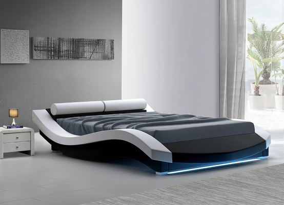 Обитая формой волны переклейка кожи PU машинной плиты с Footboard СИД