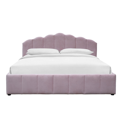 Tufted обитая таможня переклейки кровати платформы хранения низкопрофильного материальная