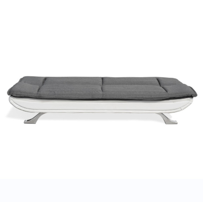Кожа Faux ткани угля белая Tufted диван-кровать 3 Seater с ногами Chrome