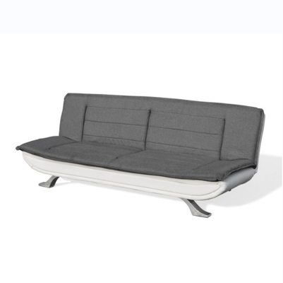 Кожа Faux ткани угля белая Tufted диван-кровать 3 Seater с ногами Chrome