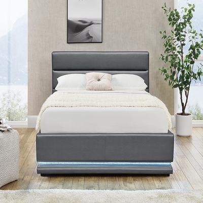 Светлый - серая Tufted кровать хранения не не сложила СИД СМ 90x190 обила кровать