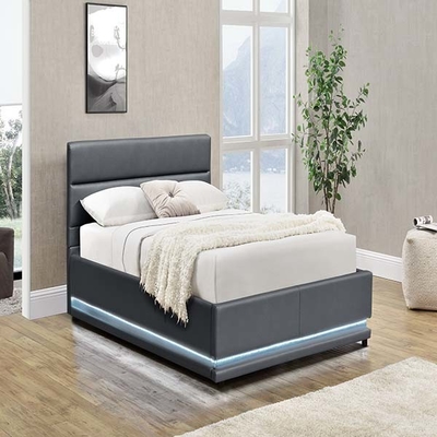 Светлый - серая Tufted кровать хранения не не сложила СИД СМ 90x190 обила кровать