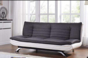 Кожа Faux ткани угля белая Tufted диван-кровать 3 Seater с ногами Chrome