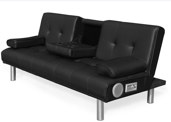Faux кроет кожей диван-кровать 3 Seater складную ленивую с держателем чашки и диктором Bluetooth
