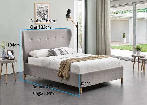 Кровать двойника ткани обитая детьми с Tufted высокорослым изголовьем