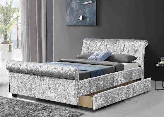 Королевский размер Chesterfield туфтовый складская кровать с четырьмя ящиками