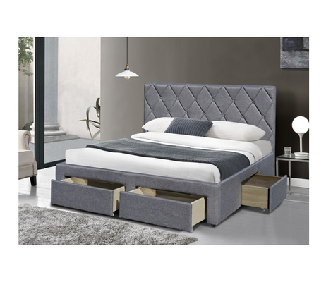 Ткань бархата короля Размера Tufted Хранения Кровати OEM с 4 ящиками хранения