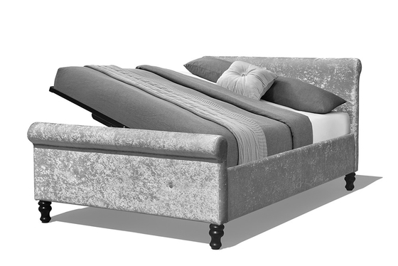 Обитый подъем газа кровати хранения французских саней Tufted номинальный размер опорочной платформы 150cm x 200cm