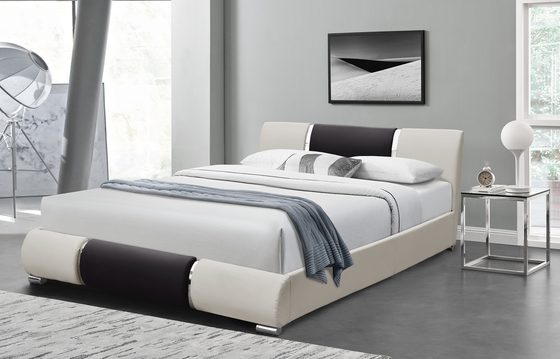 Машинная плита черного белого Faux кожаная обила платформу 160X200Cm