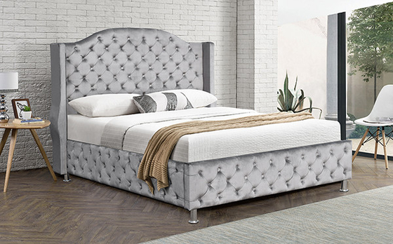 Машинная плита ферзя подъема газа ноги металла Tufted бархат Footboard изголовья
