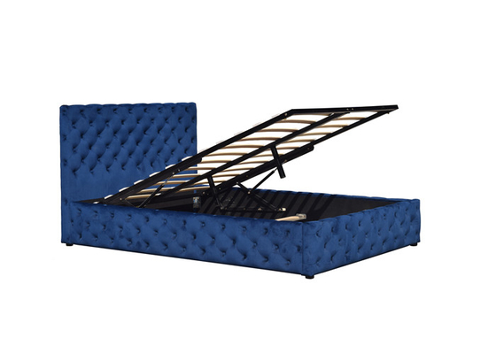 Платформа ODM OEM обила Tufted двуспальную кровать с хранением